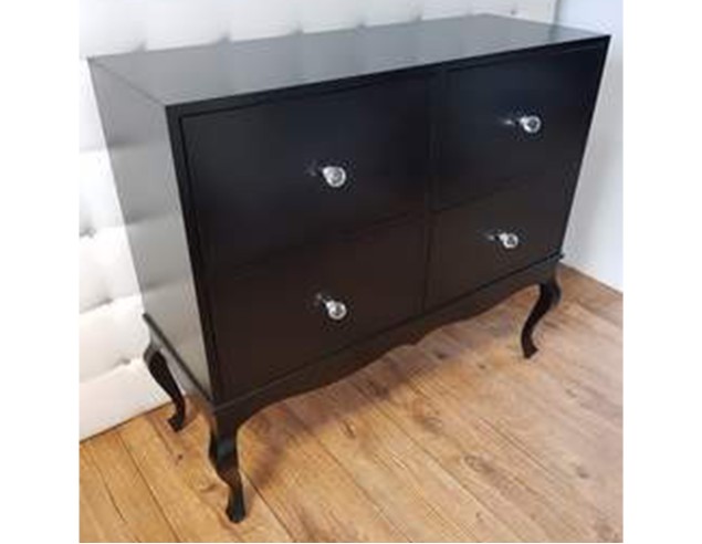 Komoda Ludwik, 4 szuflady, czarna