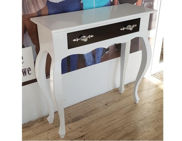 Konsola do przedpokoju prostokątna, stojąca, biała