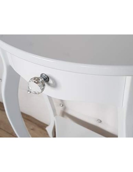 Konsola do przedpokoju z szufladą, stojąca, biała połysk