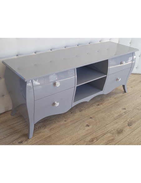 Komoda rtv Glamour szara połysk