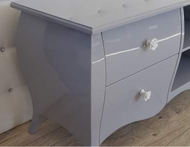 RTV Glamour SZARA POŁYSK