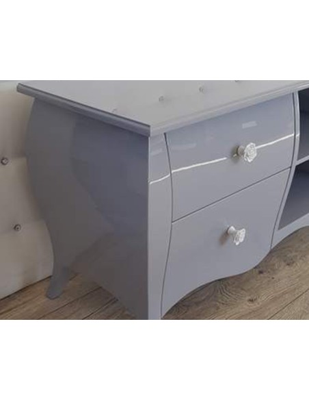 RTV Glamour SZARA POŁYSK