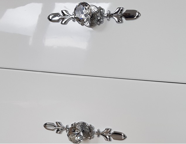 Komoda Glamour, 6 szuflad oraz 2 polki, biała...