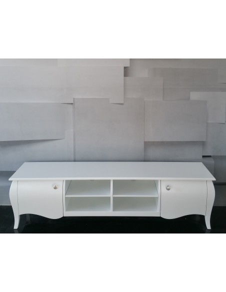 Szafka RTV Glamour, 4 półki, drzwiczki, biały mat