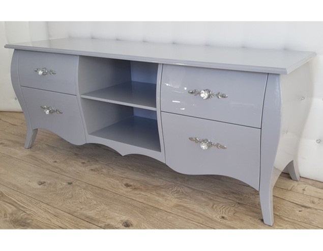 Komoda rtv Glamour szara połysk