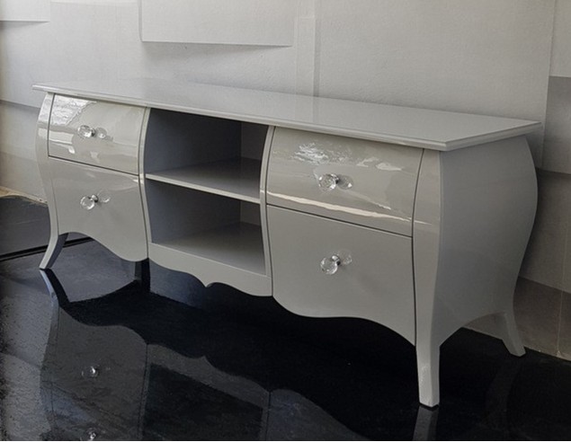 Komoda rtv Glamour szara połysk