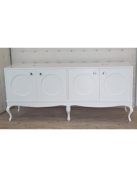 komoda ludwik pod 2 umywalki biała z motywem kół