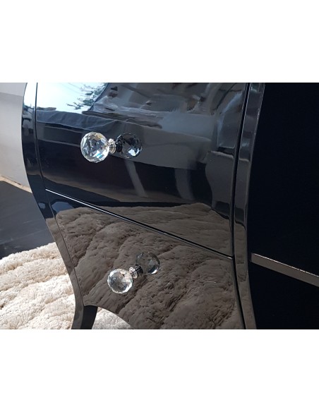 Szafka RTV Glamour, 2 szuflady, czarny połysk