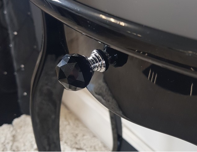 konsola do przedpokoju z jedna szuflada, stojaca czarna połysk