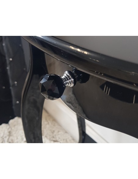 konsola do przedpokoju z jedna szuflada, stojaca czarna połysk