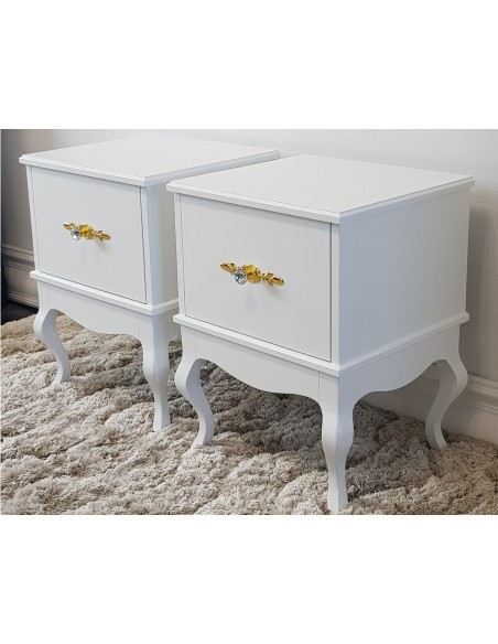 Stoliki nocne - biały mat - duże szuflady - 2 sztuki