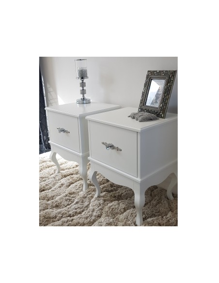 stoliki nocne -biały mat- duże szuflady- 2 sztuki