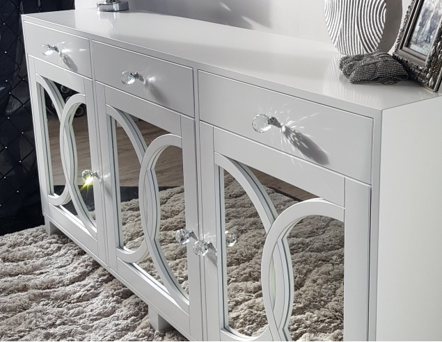 komoda ludwik z lustrami 3 szuflady oraz troje dwoje drzwiczek 