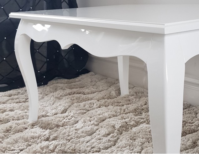 Stolik kawowy glamour bialy połysk