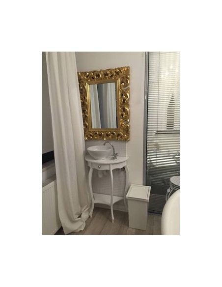 Konsola do przedpokoju z szufladą stojąca biała