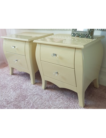 Stoliki nocne Glamour ercu połysk - kpl. 2 sztuki