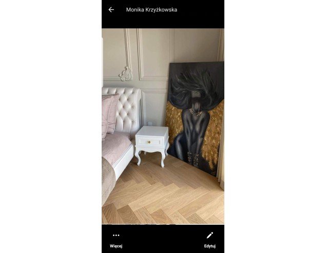 Stoliki nocne Ludwik z frezem białe komplet 2...