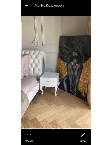 Stoliki nocne Ludwik z frezem białe komplet 2 sztuk