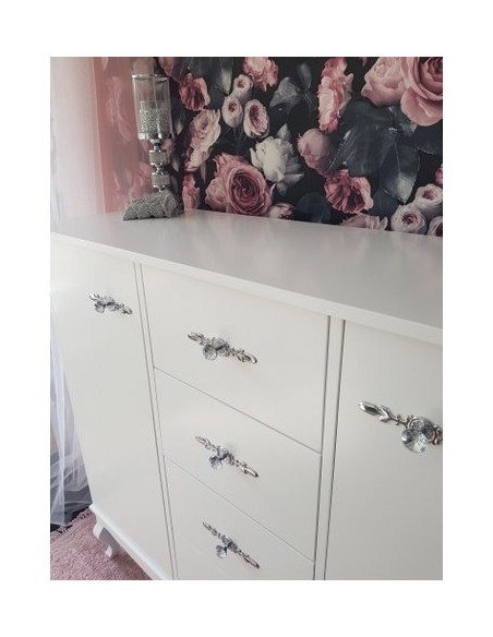 Komoda Ludwik 4 szuflady oraz dwoje drzwiczek biała na ubrania