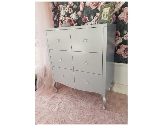 komoda Ludwik 6 szuflad szara