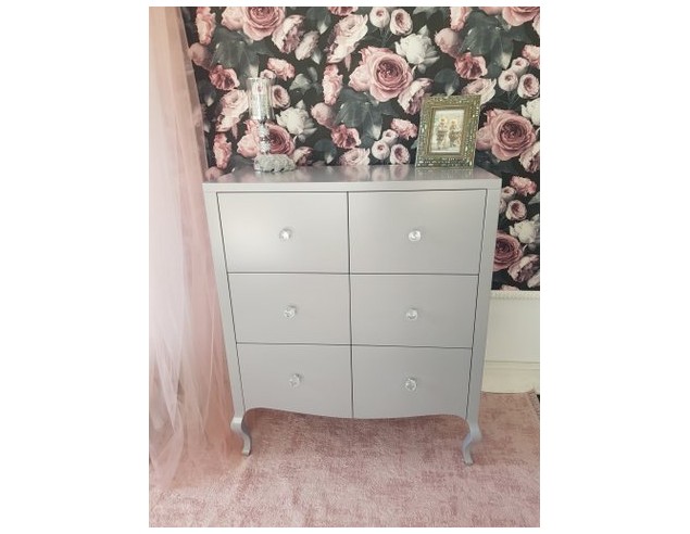 komoda Ludwik 6 szuflad szara