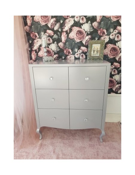 komoda Ludwik 6 szuflad szara