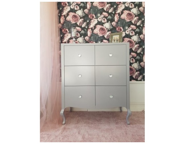 komoda Ludwik 6 szuflad szara