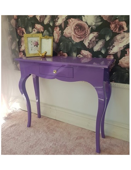 Konsola stolik do przedpokoju prostokątny fioletowy połysk