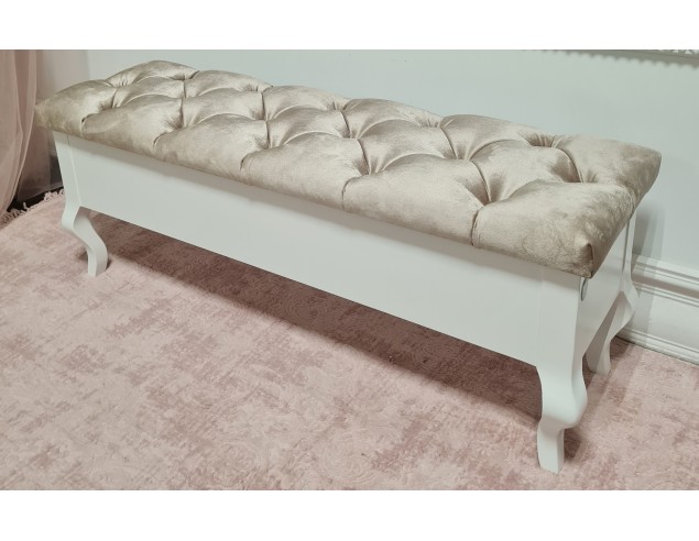 Ławka biała ze schowkiem kolor tapicerki do wyboru