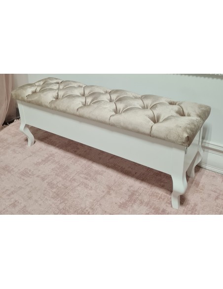 Ławka biała ze schowkiem kolor tapicerki do wyboru