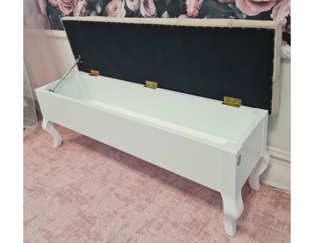 Ławka biała ze schowkiem kolor tapicerki do wyboru