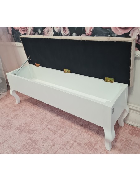 Ławka biała ze schowkiem kolor tapicerki do wyboru