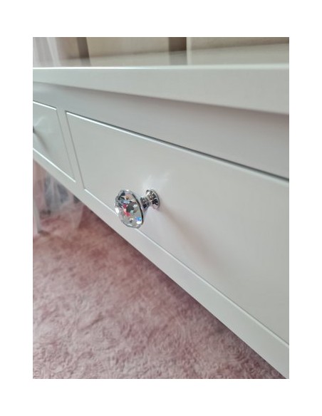 Konsola do przedpokoju prostokątna stojąca biała z 3 szufladami