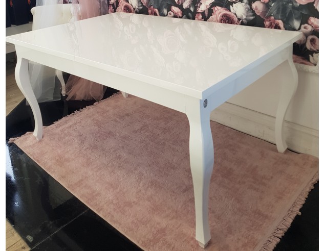 Stół Ludwik  biały połysk rozkładany