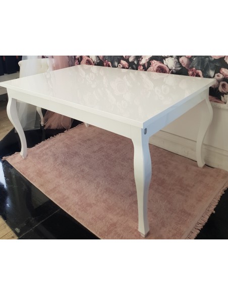 Stół Ludwik  biały połysk rozkładany