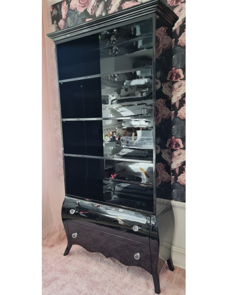 Witryna regał na książki glamour czarna połysk