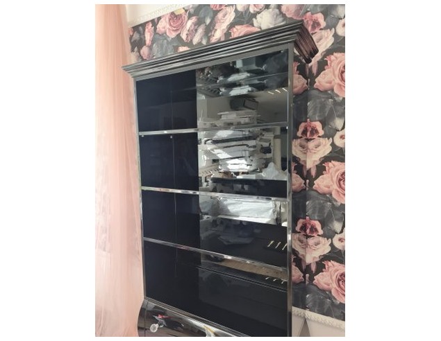 Witryna regał na książki glamour czarna połysk