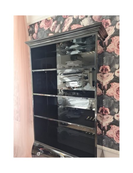 Witryna regał na książki glamour czarna połysk