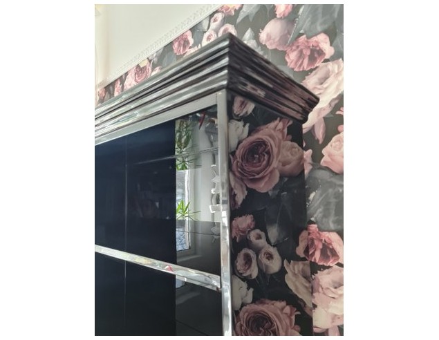 Witryna regał na książki glamour czarna połysk