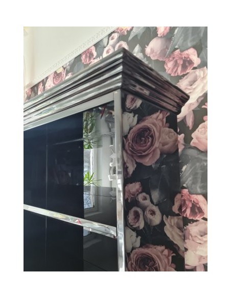 Witryna regał na książki glamour czarna połysk