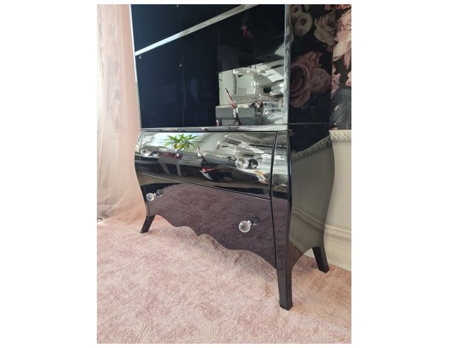 Witryna regał na książki glamour czarna połysk