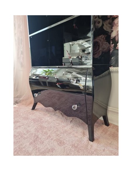 Witryna regał na książki glamour czarna połysk