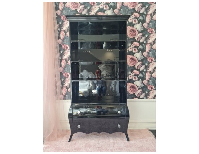 Witryna regał na książki glamour czarna połysk