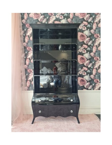 Witryna regał na książki glamour czarna połysk