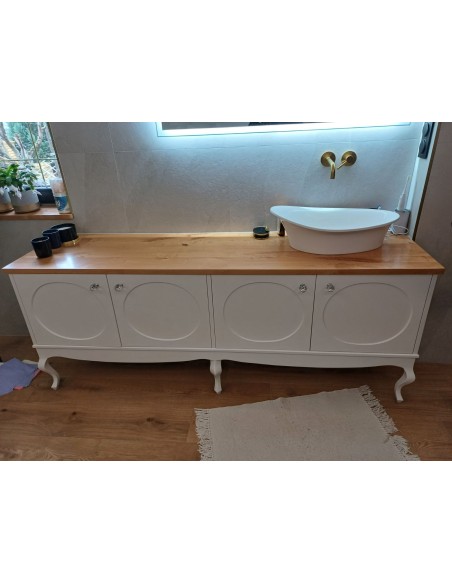 Komoda Ludwik pod umywalkę biała z motywem kół