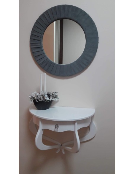 Konsola do przedpokoju wisząca, biała