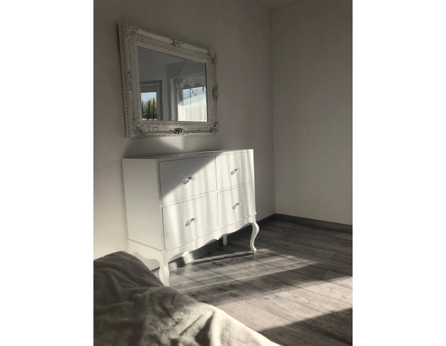 Komoda Ludwik 4 szuflady biały połysk