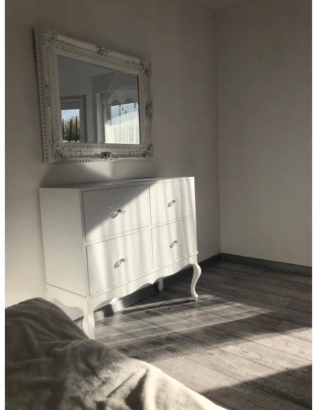 Komoda Ludwik 4 szuflady biały połysk