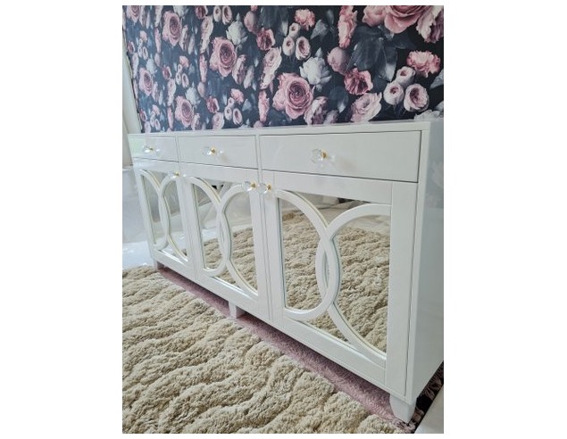 Komoda 3 szuflady oraz troje drzwiczek biała...