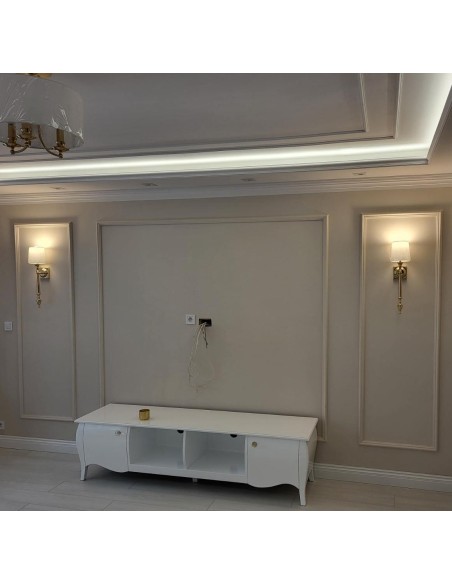 Szafka RTV Glamour, 4 półki, drzwiczki biała